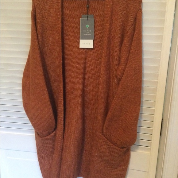 Kaffe KAalloma Orange Knit Cardigan Sweater, Size S - Picture 6 of 8